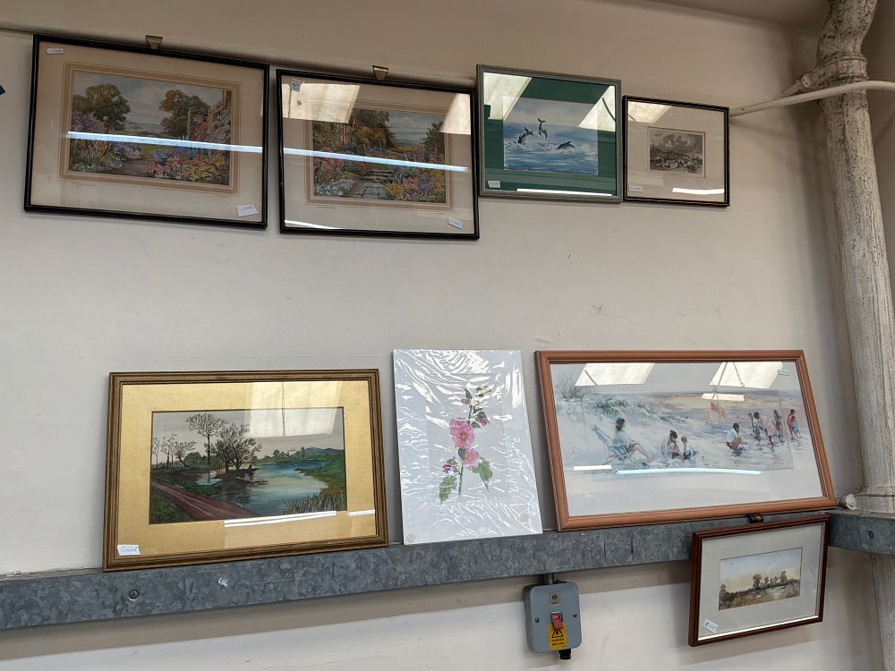 Lot 427: A Collection of British Maritime and Landscape Artworks and 1939 Naval Cigarette Cards