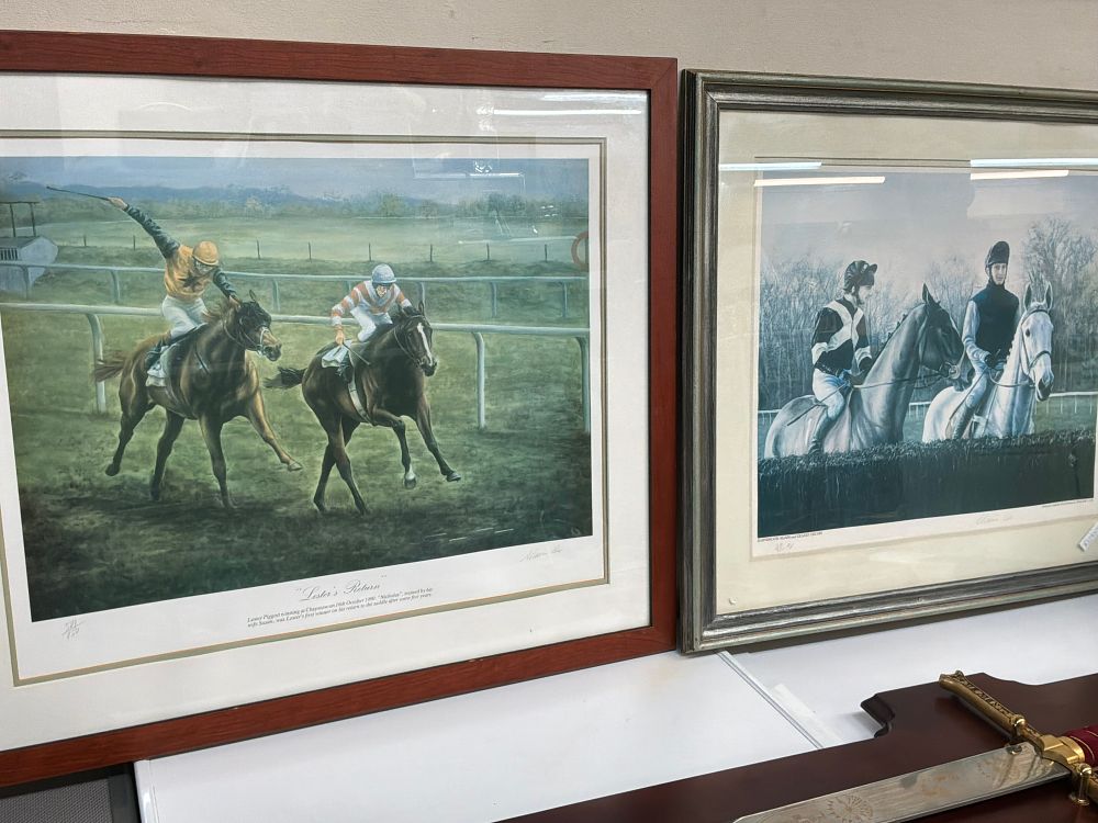 Lot 432: A Pair of Framed Limited Edition Equestrian Prints Signed by Maxine Cox