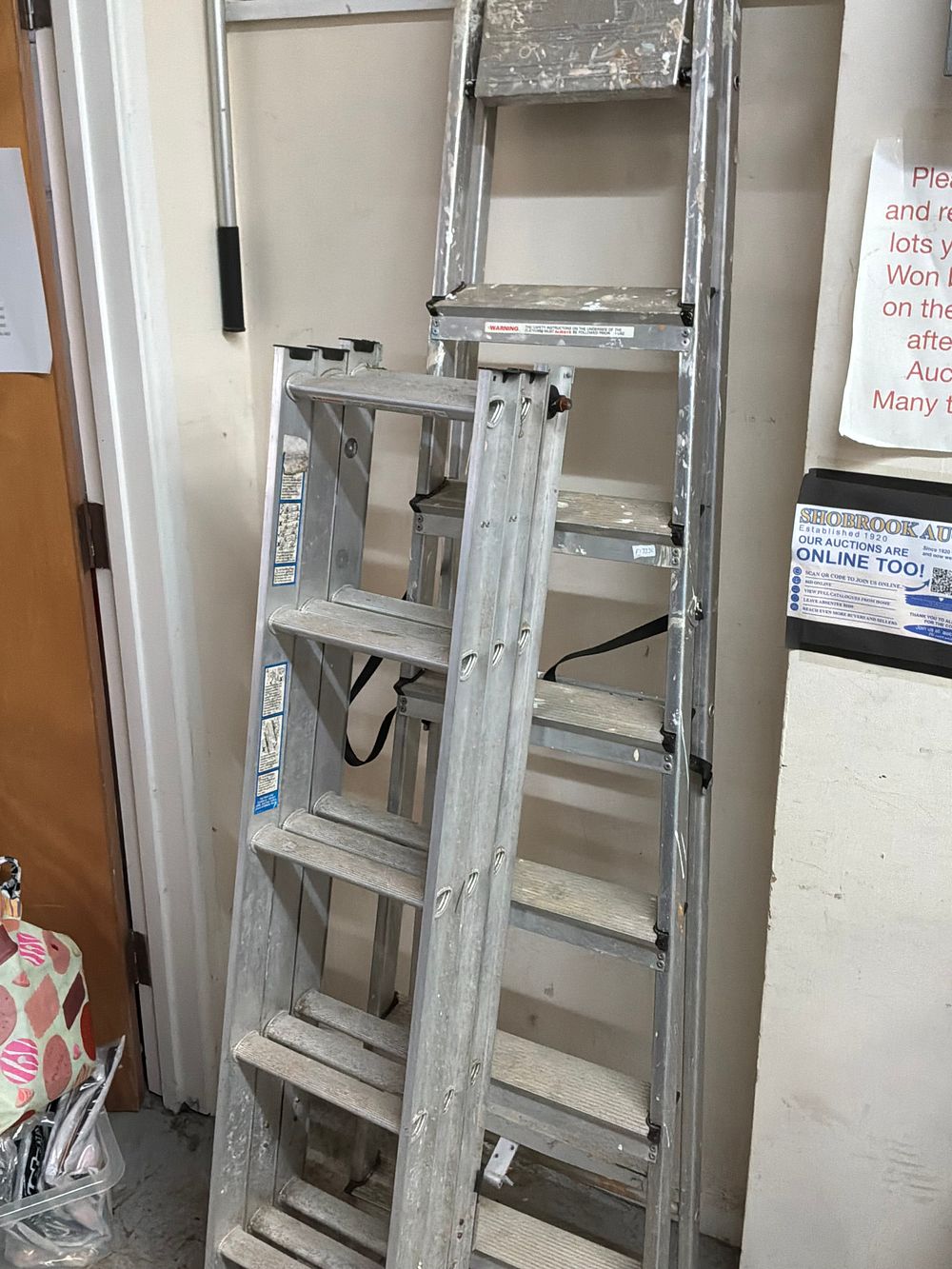 Lot 438: A Multi-Section Aluminium Loft Ladder and Aluminium Step Ladder