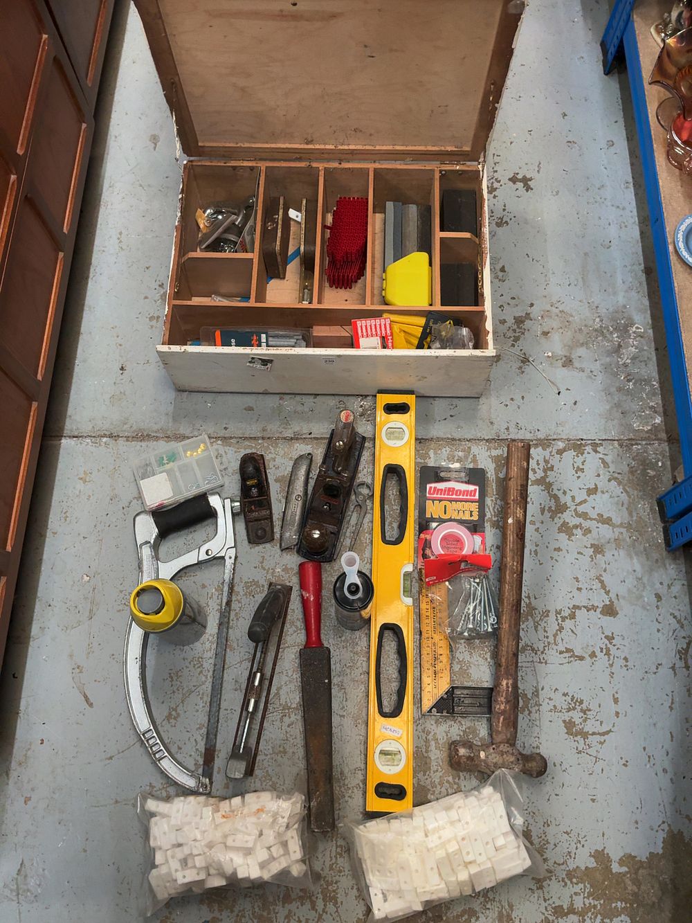 Lot 239: A Collection of Vintage Woodworking and Hand Tools including Homebase and UniBond Examples