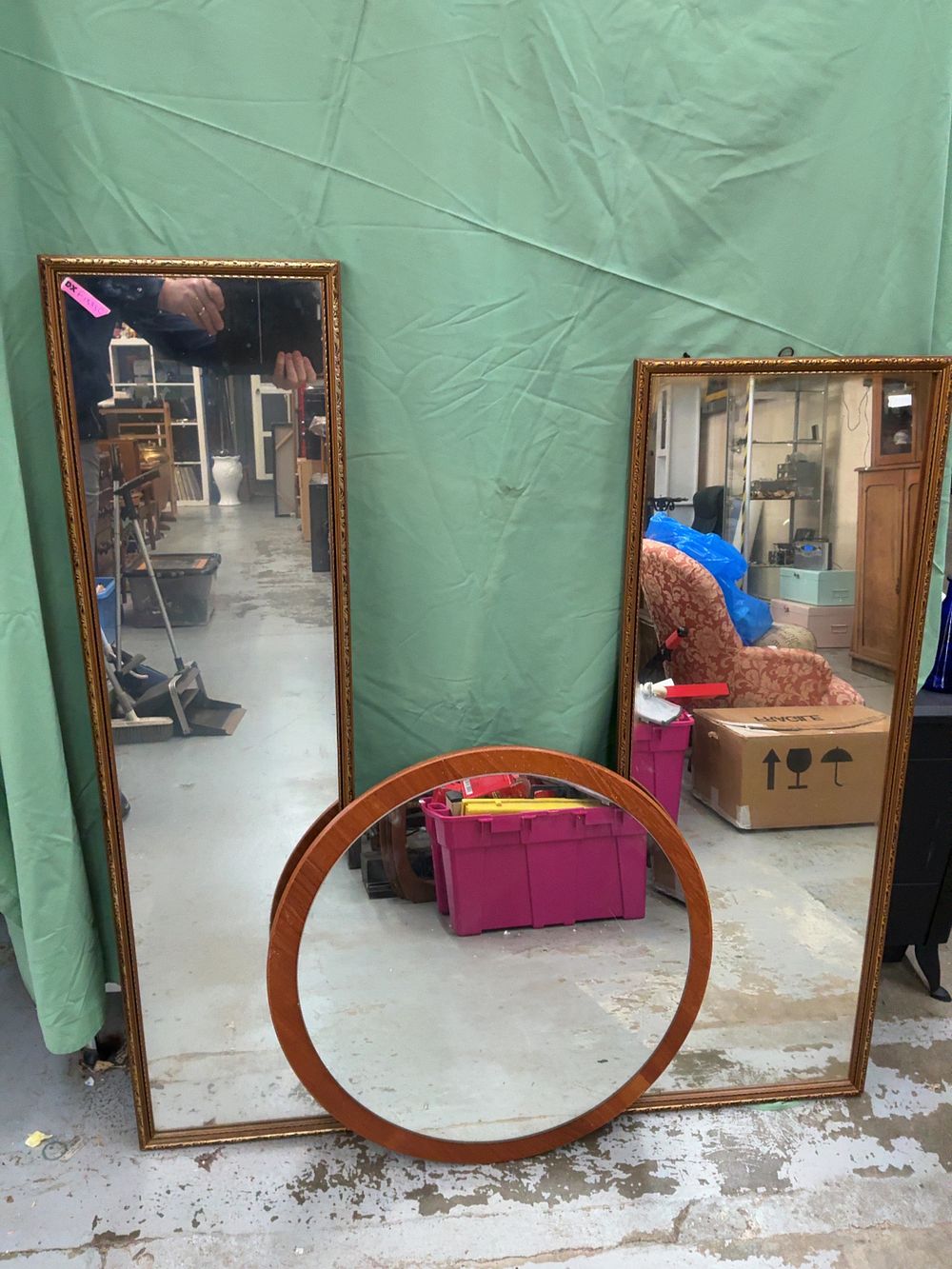 Lot 334: A Trio of Rectangular and Circular Wall Mirrors