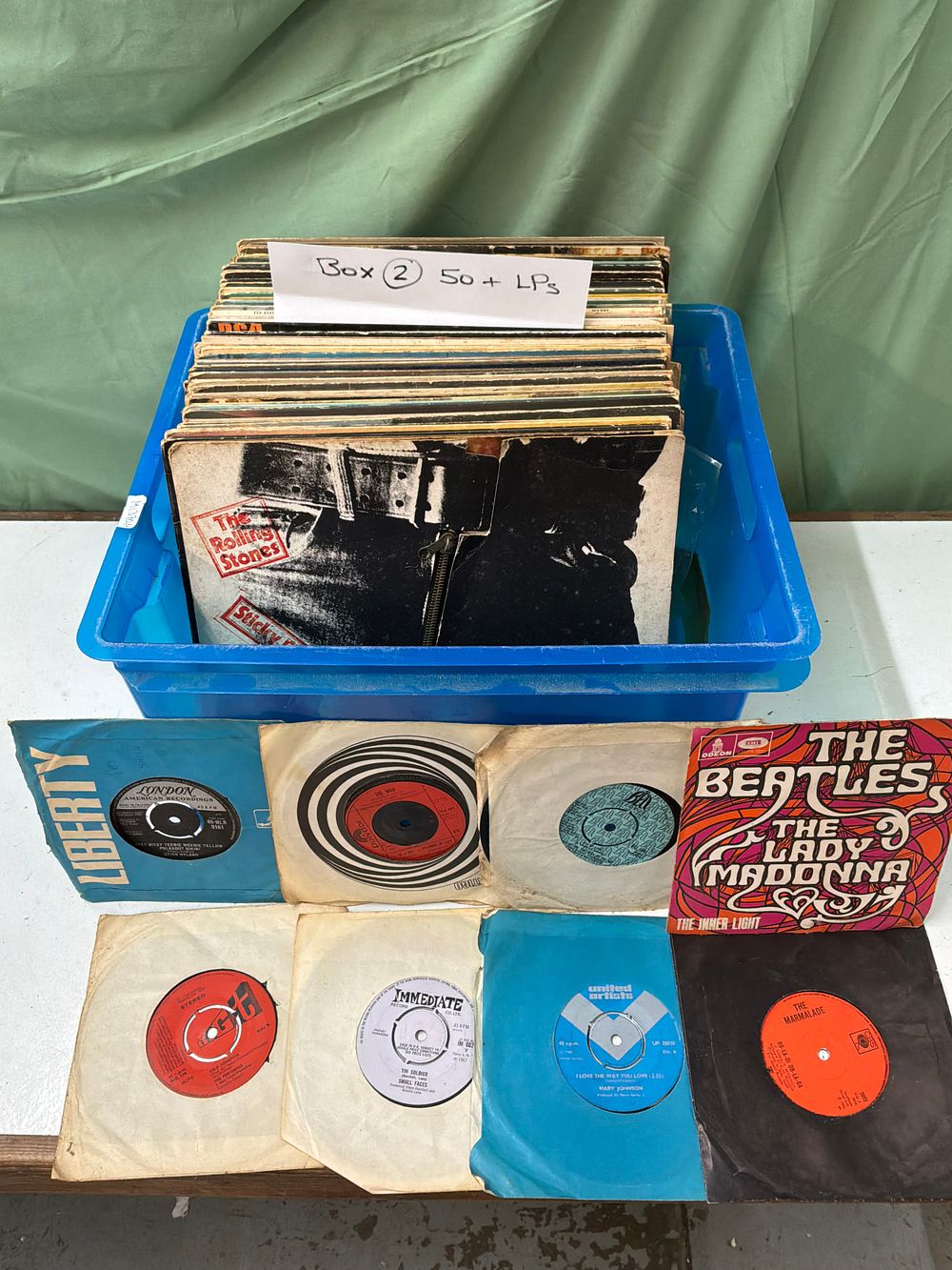 Lot 18: A Collection of Approximately 50 Vinyl LP Records and Seven 7-Inch Singles Including The Rolling Stones and The Beatles Examples