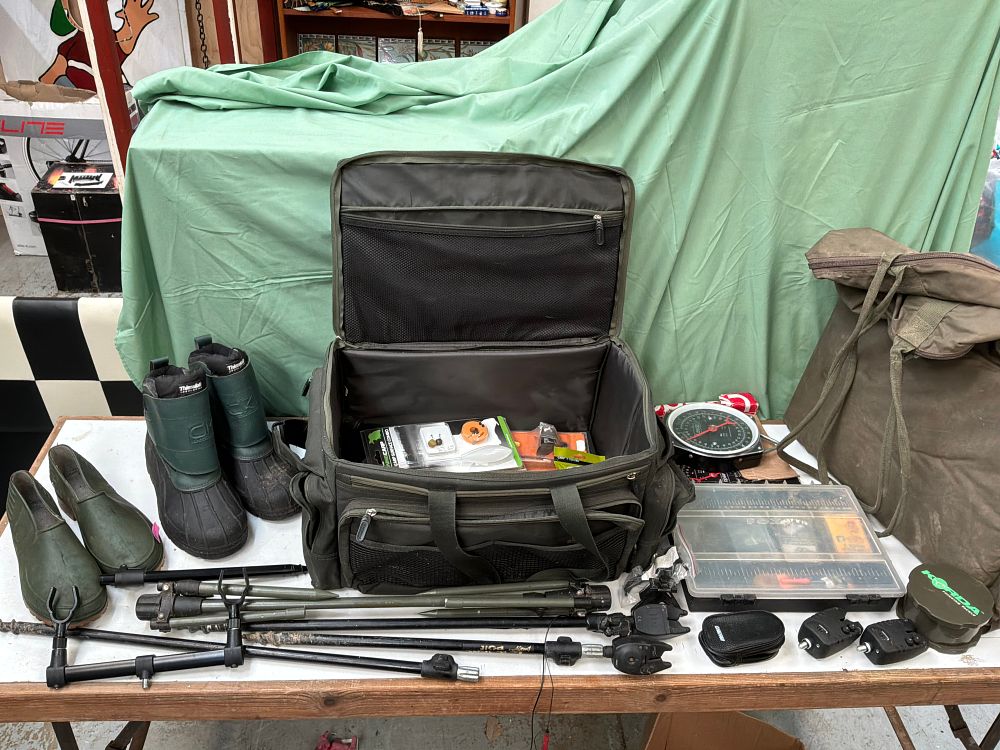 Lot 26: A Collection of Carp Fishing Equipment and Tackle Including Wychwood and Fox Examples