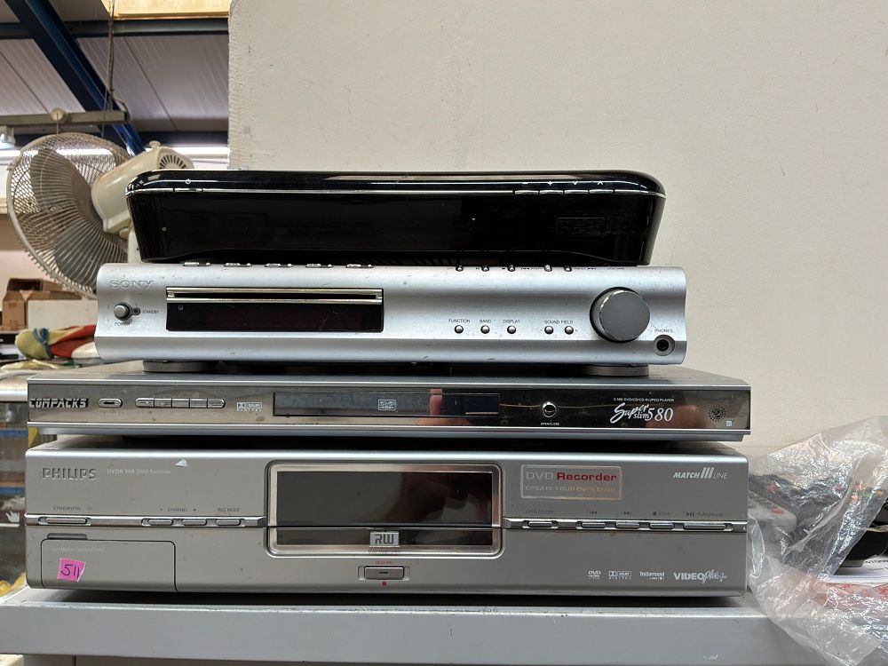 Lot 35: A Collection of Home Entertainment Electronics including Sony and Philips Examples