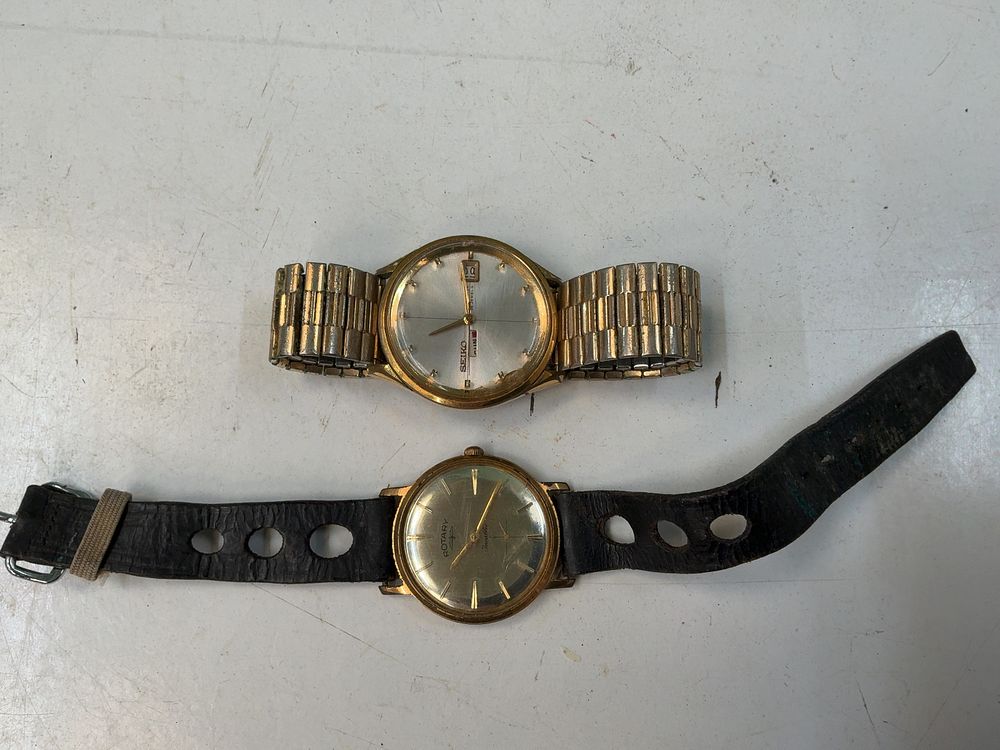 Lot 43: Two Vintage Gold Plated Wristwatches Including a Seiko Sea Lion M55 and a Rotary Incabloc