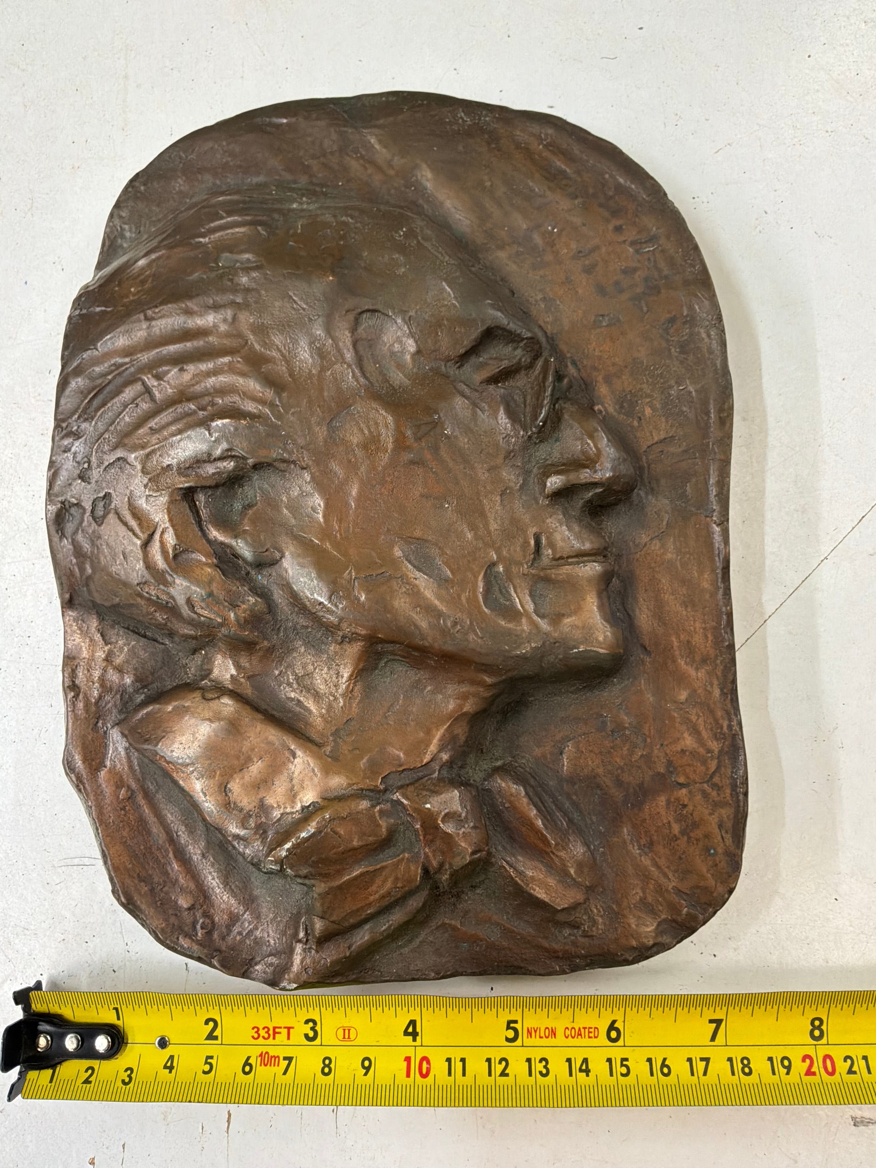 Lot 59 – A Bronze Patinated Relief Plaque Depicting a Male Profile ...