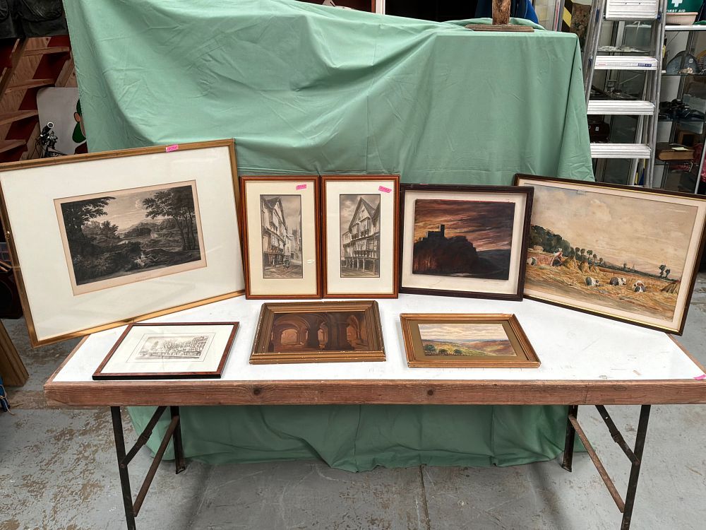 Lot 128: A Collection of Eight Framed Paintings and Prints Including Examples by E. Wievinda and J. Havill
