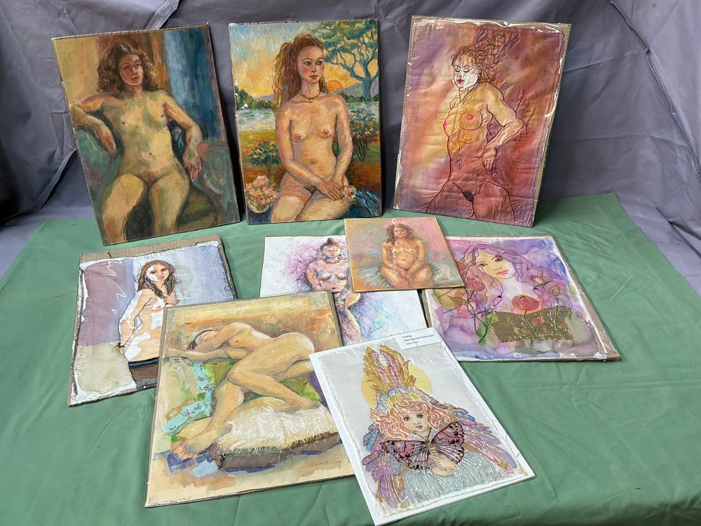 Lot 129: A Collection of Figurative Mixed Media Artworks by Julie Clark (Signed)