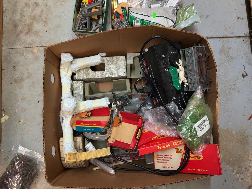 Lot 170: A Collection of Model Railway Accessories and Vintage Toys Including Tri-ang and Palitoy Examples