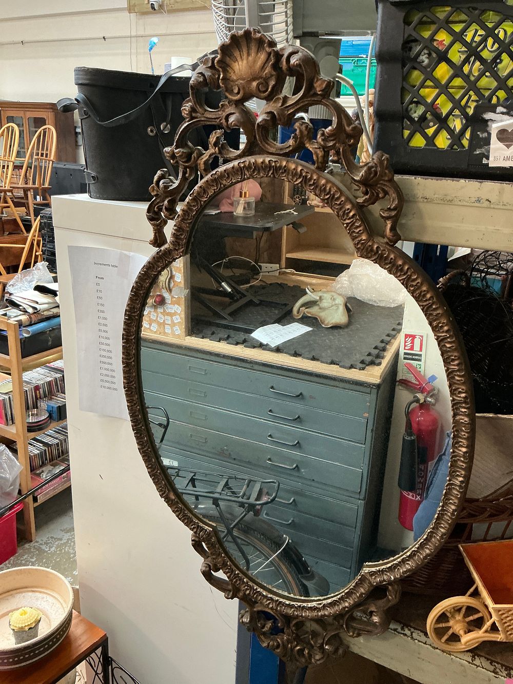 Lot 226: A Rococo Revival style Gilt Composite Oval Wall Mirror