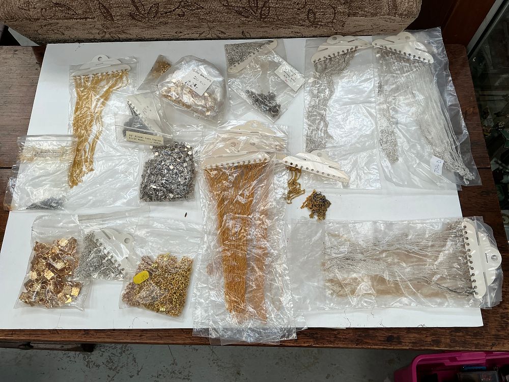 Lot 240: A Collection of Gilt and Silver-Tone Costume Jewellery Making Components and Chains
