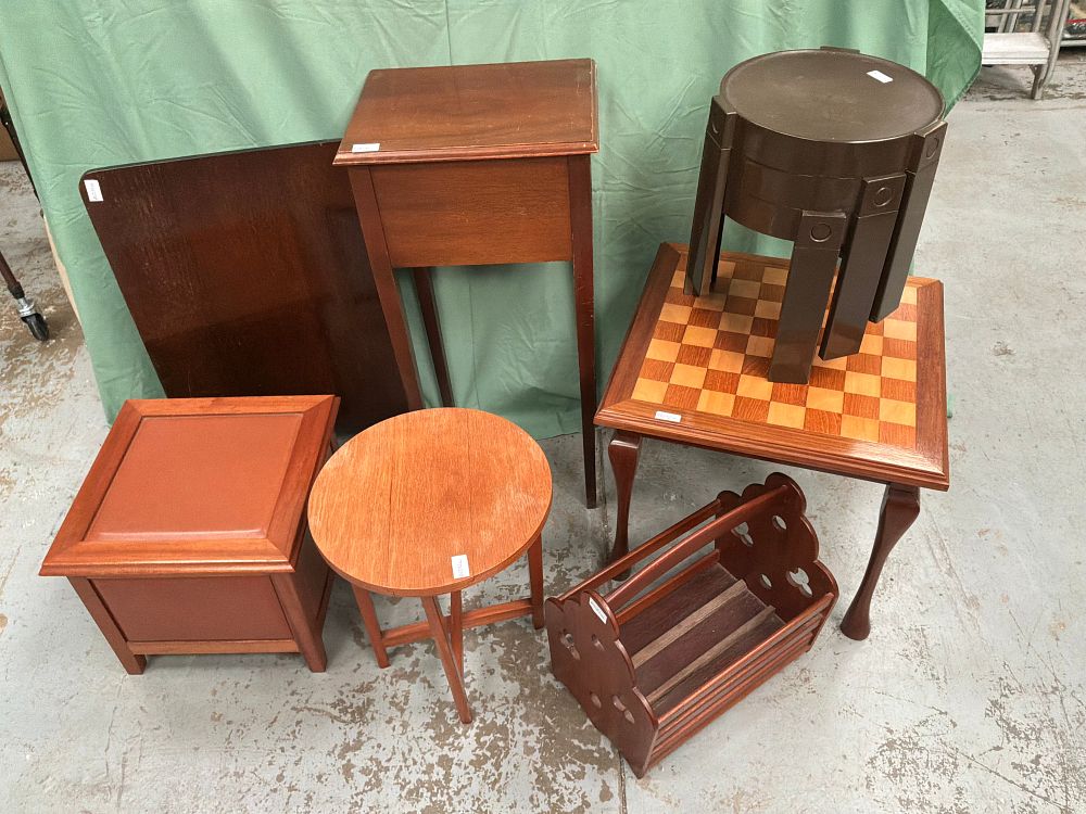 Lot 252: A Collection of Mahogany and Wooden Furniture Including a Games Table and Magazine Rack