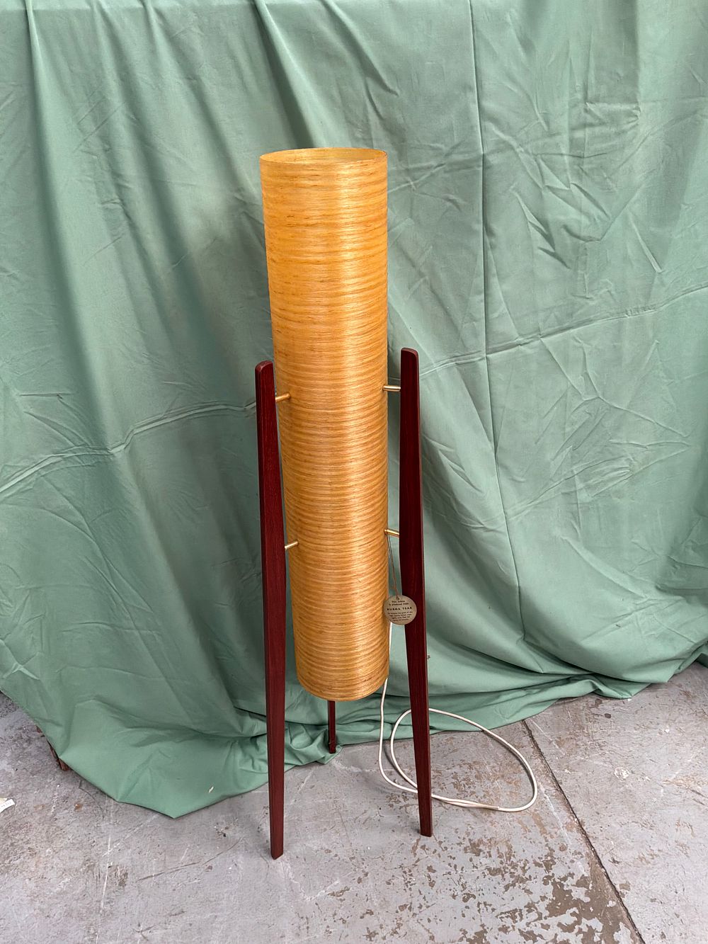Lot 282: A Mid-Century Modern Teak and Spun Fibreglass Rocket Floor Lamp