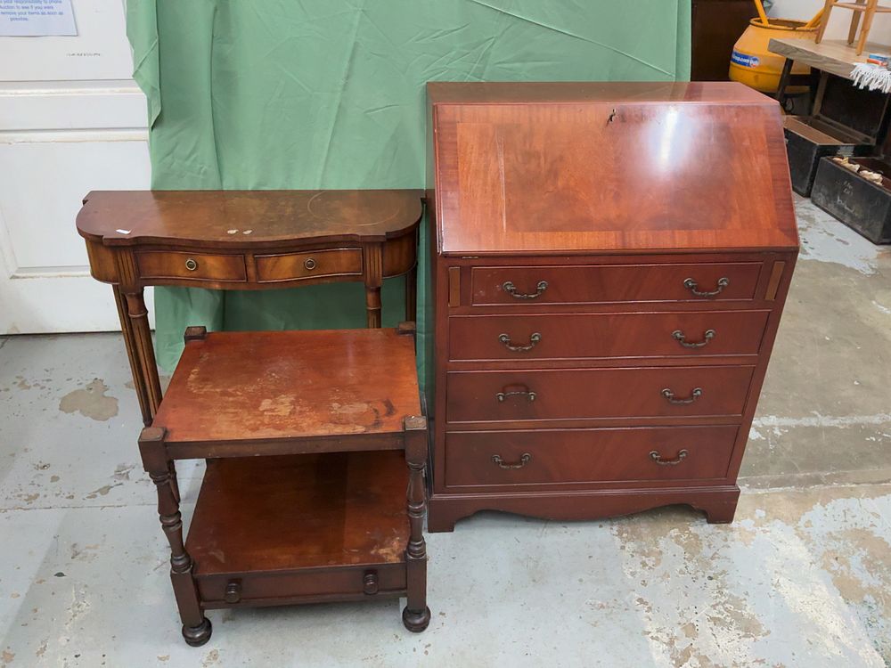 Lot 343: A Trio of English Reproduction Mahogany Furniture Including Bevan Funnell and Shaw of London Examples