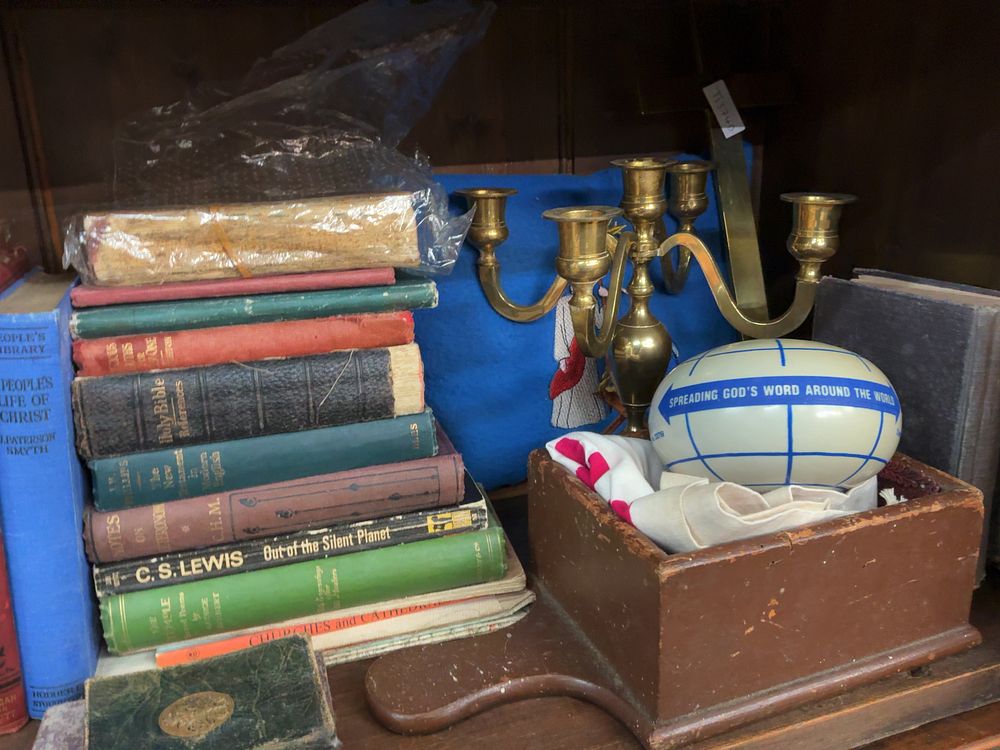 Lot 373: A Collection of Theological and Topographical Books and Religious Brassware including C.S. Lewis