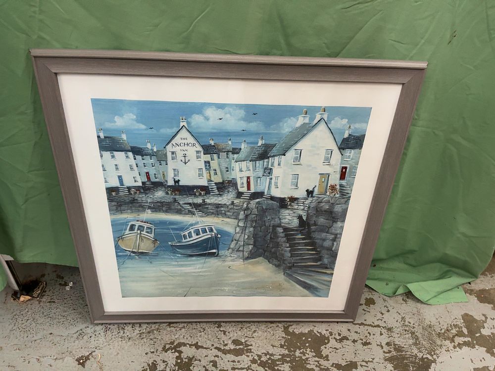 Lot 405: A Large Framed Contemporary Nautical Print by Ruth Parker