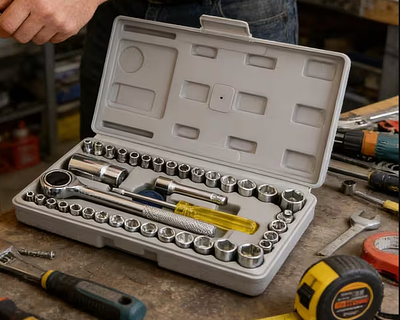 40pcs Wrench Set 1/4" & 3/8" | Multi-functional Socket Set,