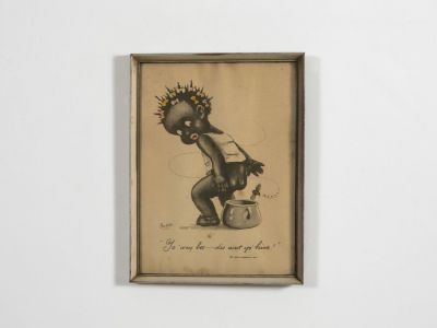 Al Barbelle - הדפס בלק אמריקנה מ 1933. הדפס הומוריסטי לחדר השירותים, מ 1933 
ממוסגר במסגרת עץ. 