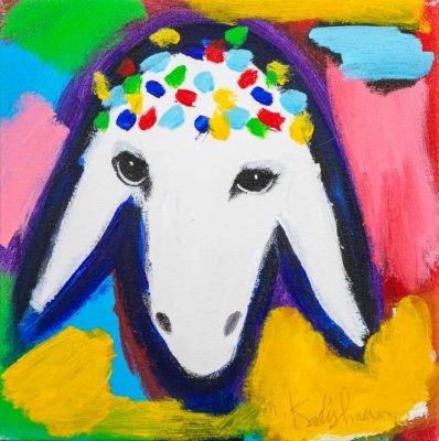 מנשה קדישמן (1932-2015) - כבשת יום הולדת . מנשה קדישמן / כבשת יום הולדת 
אקריליק על קנבס, 
ממוסגר 