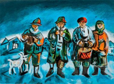 יוסל ברגנר (1920-2017) - כליזמרים בעיירה. יוסל ברגנר / כליזמרים בעיירה 
ליטוגרפיה חתומה 
וממוספרת 