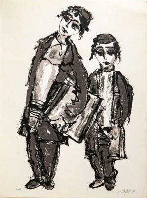 משה ברנשטיין (1920-2006) - תלמידי חכמים . משה ברנשטיין / תלמידי חכמים 
ליטוגרפיה חתומה וממוספרת 