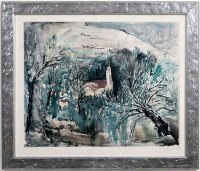 יוסף קוסונוגי (1908-1981) - עין כרם . יוסף קוסונוגי / עין כרם 
ליטוגרפיה של ציור משנת 55, 
חתומה 