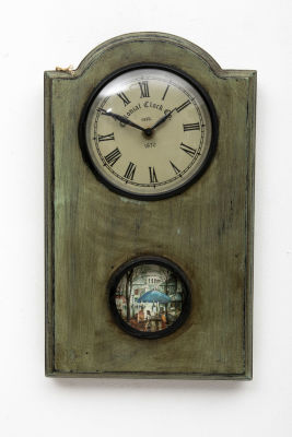 שעון עץ רטרו . 34/21/4 ס"מ