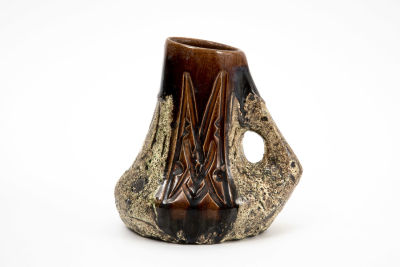 אגרטל קרמיקה עם ידית. 17/11 ס"מ, גובה 17.5 ס"מ