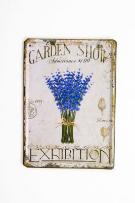 2 גלויות מתכת של לבנדר, רטרו. 21/15 ס"מ