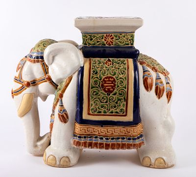 מעמד פיל גדול מקרמיקה, . גובה 44 ס"מ