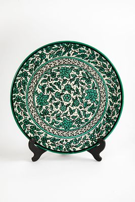 צלחת ארמנית ירוקה לא חתומה. ק 27