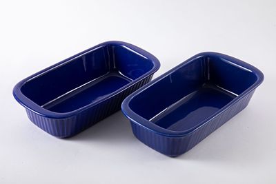 לפיד - שתי תבניות לחם מהסדרה החלקה, בצבע כחול