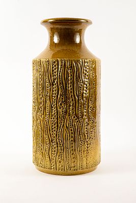 אגרטל קרמיקה מערב גרמני חתום, . 18x40 ס"מ