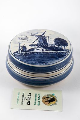Delft הולנד - קופסת דלפט. קוטר 13 ס"מ