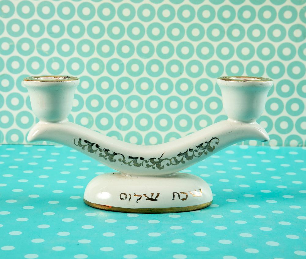פלקרמיק - פמוט קרמיקה לשני נרות. אורך 20 ס"מ