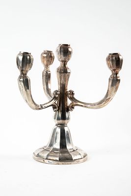 פמוט כסף ישראלי, חתום, משנות ה 50-60,. גובה 26 ס"מ