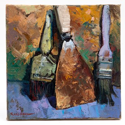 רוברט רוזנברג (נ. 1962) - מברשות ושפכטל. שמן על קנבס מתוח