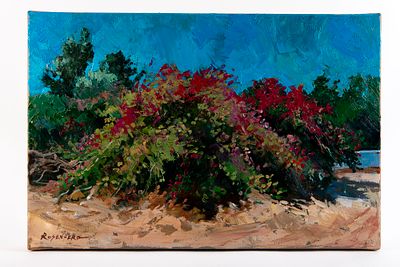 רוברט רוזנברג (נ. 1962) - בוגנוויליה. שמן על קנבס מתוח