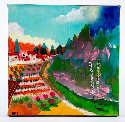 עודד פיינגרש (נ. 1938) - נוף בגליל. שמן על בד