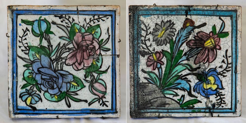 אריחים מבית ירושלמי שרוף. 24x24 ס"מ