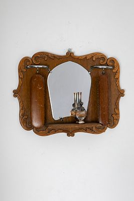 סט מדף מראה ומברשות הולנדי. 40x30 ס"מ