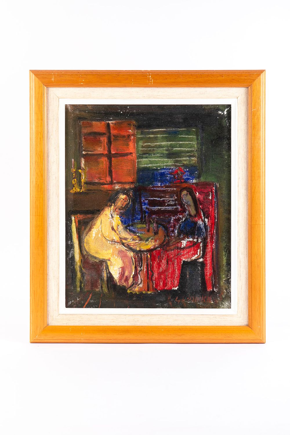 צבי מאירוביץ' (1911-1974) - שתי נשים. מידות המסגרת 40x46 ס"מ