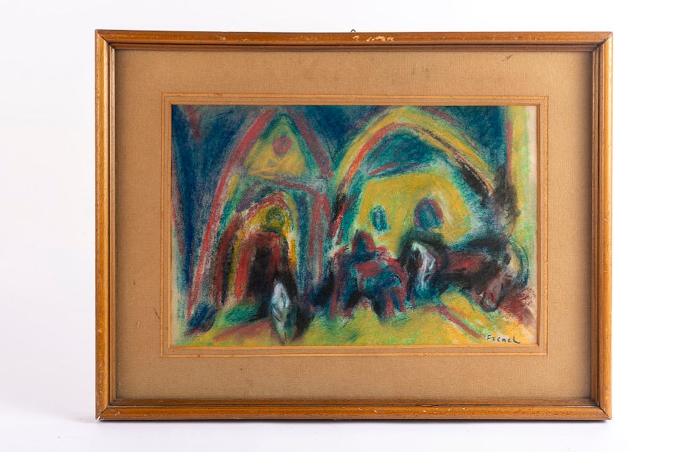 יצחק פרנקל (פרנל) (1899-1981) - דמויות. מידות המסגרת 47x36 ס"מ