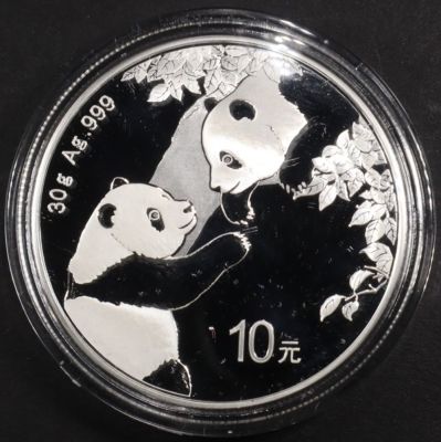 2023 30g .999 SILVER CHINESE PANDA. LEADERS IN ON-LINE AUCTIONS ESTIMATE $75 - $100.