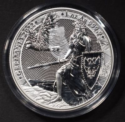 2022 GERMANIA 5 MARK 1 oz SILVER ROUND. BID WITH SILVER CITY AUCTIONS ESTIMATE $75 - $100.