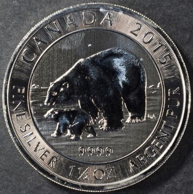 2015 1.5 oz CAN POLAR BEAR & CUB .9999 SILVER RD. CHECK OUT OUR UPCOMING AUCTIONS ESTIMATE $90 - 