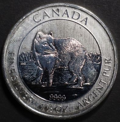 2014 1.5 OZ CANADIAN ARCTIC FOX .999 SILVER ROUND. LEADERS IN ON-LINE AUCTIONS ESTIMATE $90 - $130.
