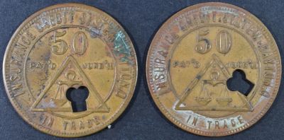 (2) BOLEN COAL CO TOKEN DAYTON OH. WEEKLY COIN & CURRENCY AUCTIONS ESTIMATE $150 - $200.