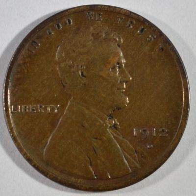 1912-D LINCOLN CENT AU/BU. BID WITH SILVER CITY AUCTIONS ESTIMATE $120 - $150.