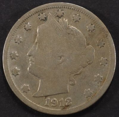 1912-S LIBERTY NICKEL FINE. LEADERS IN ON-LINE AUCTIONS ESTIMATE $180 - $200.
